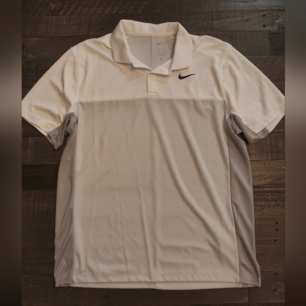 Nike Men's White and Gray Polo Shirt